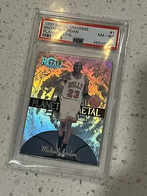 Michael Jordan 1997 Metal Universe “Planet Metal” Graded PSA 8 NM-Mint 🔥 • $701.31