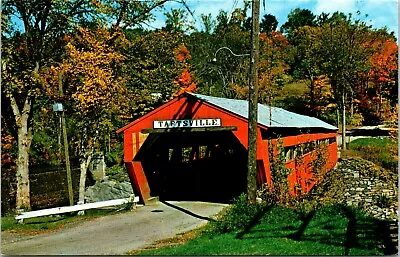 Old Covered Bridge On Route 4 Taftsville Vermont Vintage Postcard • $4.75