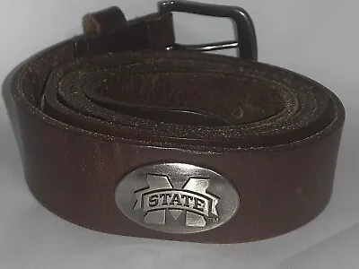 Mississippi State Leather Belt Brown Memphis Tigers Large Size 44 Zep Pro • $24.95