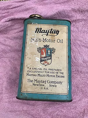 Vintage MAYTAG MULTI-MOTOR OIL 1 Quart Motor Oil Can Newton Iowa Empty • $39.98