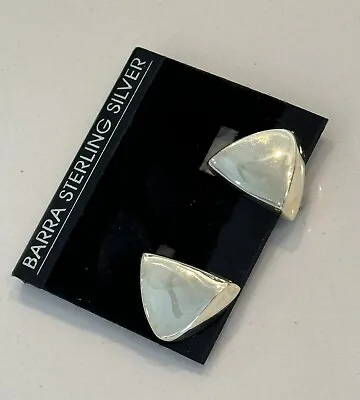 Barra 925 Sterling Silver Modern Concave Triangle Earrings Clip-on MSRP $60 • $12