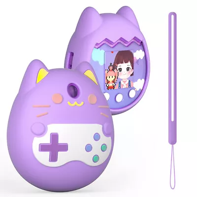 Silicone Protective Case Shockproof With Hand Strap For Tamagotchi Pix (Purple) • $11.49