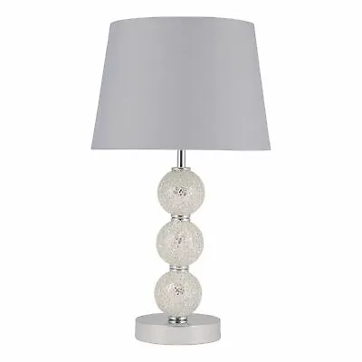 £19.99 • Buy Modern Bedside Light Table Lamp With 3 Ball Mirrored Mosaic Grey Shade