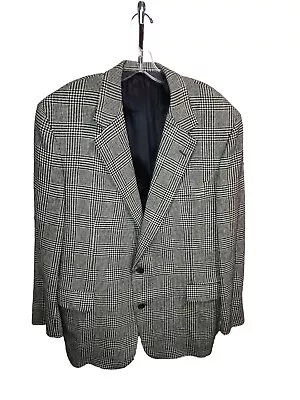 J Crew Mens Wool Glen Plaid Two Button Sportcoat Jacket Size 44R USA  • $42.99