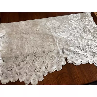 VTG JCPenny Sheer Floral Curtain Panel White 54 X 60  Vintage Scalloped • $9.99