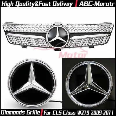 For Mercedes Benz CLS-Class W219 09-11 Chrome Dia-monds Style Grille W/LED Star • $169