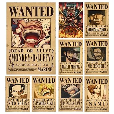 One Piece Anime Wanted Posters (BUY ANY 5 GET ANY 5 FREE) (ADD 10 TO CART) • $15.80