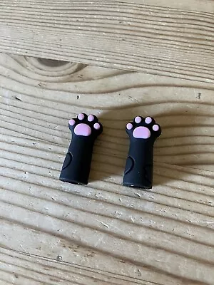 2pcs Set Cute Black Cat Paw Pencil Cap Silicone Kawaii Stationery Gifts School • £3.99