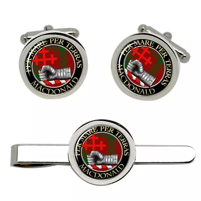 Macdonald Of Sleat Scottish Clan Cufflinks And Tie Clip Set • $29.58