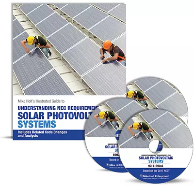 Mike Holt's NEC Requirements For Solar Photovoltaic Systems Textbook & DVDs 2017 • $325