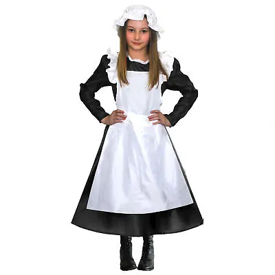 Child Victorian Maid Poor Girls Book Day Week New Fancy Dress Costume Kids 5-12 • £10.49