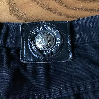 Versace Jeans Courture Mens Black Denim Jeans Faded Size 32 • $32.99