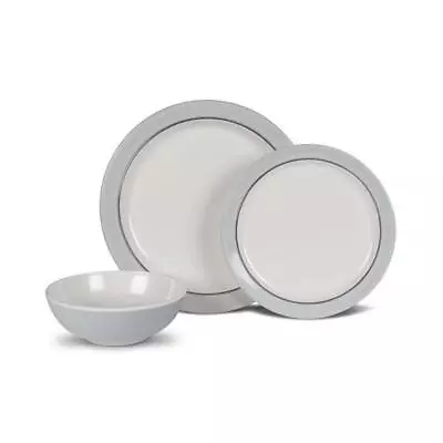 £30.06 • Buy Kampa Classic Grey Melamine 12 Piece Set With Safety Anti-Slip Ring Bases