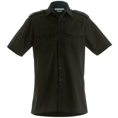 New KUSTOM KIT Pilot Shirt Easy Iron Black Blue Tailored Forma Shirt Pocket SALE • £8.59