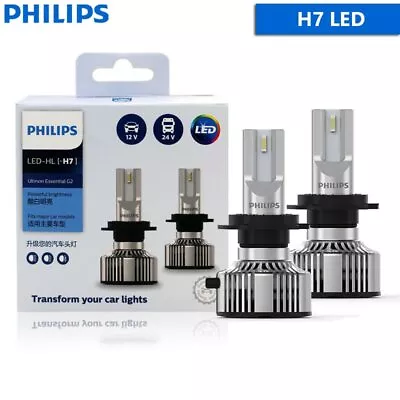 Philips Ultinon Essential G2 LED H7 6500K White Car Headlight Auto Bulbs Pair • $42.88