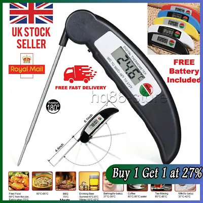 £4.98 • Buy Digital Food Thermometer Probe Cooking Meat Temperature BBQ Kitchen Turkey Jam