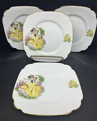 4 Rare Vintage Royal York  Clarence China “Dainty Miss”Bone China Dessert Plates • $23.99