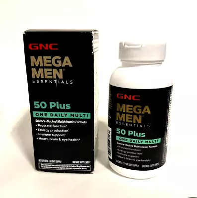 GNC Mega Men 50-Plus One Daily Multivitamin 60 Tablets Vitamin And Minerals • $9.25