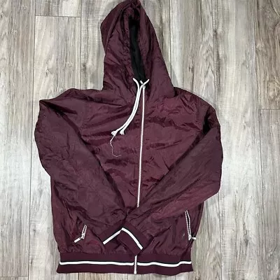 Maroon Zip Up Windbreaker • $20