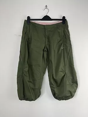 Nike Studio Y2K 3/4 Length Cargo Pants UK 12 VGC Utility Trousers Khaki Fit Dry • £30