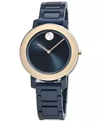 $296 • Buy New Movado Bold Evolution Navy Dial Ceramic Band Women's Watch 3600708