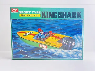 VINTAGE Idea Model KINGSHARK SPEED BOAT MODEL KIT W/ MOTOR  IN BOX • $100.99