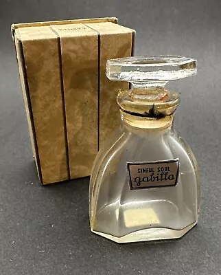 Vintage Gabilla Sinful Soul Perfume Bottle Paris France In Box 1934 • $249.99