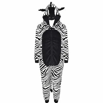 A2Z Onesie One Piece Kids Girls Boys Soft Fluffy Zebra Halloween Costume  • £12.99