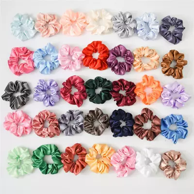 £5.99 • Buy 5-20 Pack Hair Scrunchies Satin Bobbles Elastic Scrunchy Hair Holder Bands UK