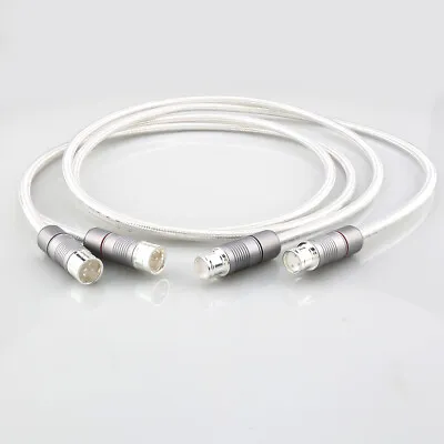 Pure Silver HIFI XLR Balanced Cable HiFi Microphone Interconnect Cord • £93.59