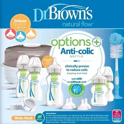 Dr Browns Options Bottle Steriliser Newborn Gift Set Reduce Colic • £62.99