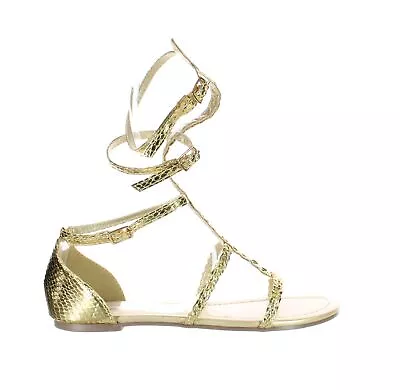 Ellie Shoes Womens Cairo Gold Gladiators Size 6 (7358535) JG-7358535 • $13.99