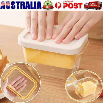 Butter Box Cutter Dish Covered W/ Lid Rectangular Plastic Cheese Fridge Storage • $13.88