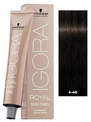 SCHWARZKOPF IGORA ROYAL NUDE TONES MEDIUM BROWN BEIGE CHOCOLATE 4-46 60g • $19.95