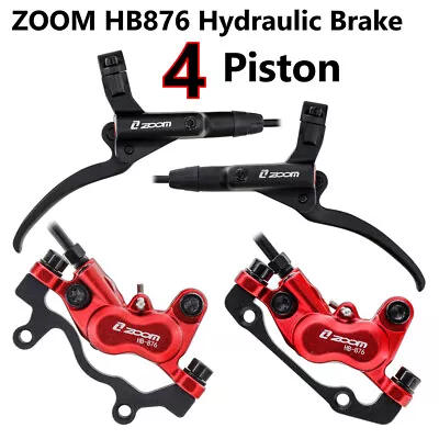 ZOOM HB876 MTB Bike 4-Piston MTB Hydraulic Disc Brake Set 850/1500MM • $60.80