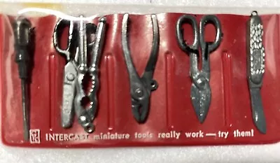 Vintage Intercast Miniature Cast Metal Tool Set In Vinyl Case ~They Really Work! • $12