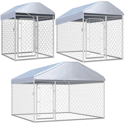 £172.50 • Buy Metal Outdoor Dog Kennel With Roof Pet Puppy House Enclosure Run Cage Lockable