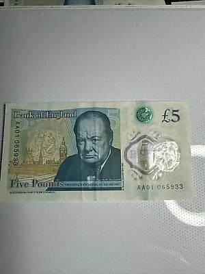 5 Pound Note AA 01 Issue Slight Crease In Middle • £20