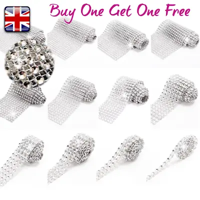 £1.90 • Buy Quality SILVER Bling Diamante Sparkling Diamond Effect Wedding Cake Ribbon Mesh