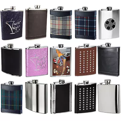 Amazing New Hip Flask 8oz Hip Flasks Various Design Style Flask  • £6.99