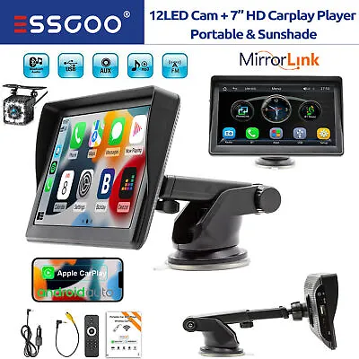 7 Inch Portable Car Wireless Apple Carplay Android Auto MP5 GPS Navigation + CAM • $51.17