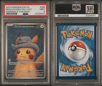 2023 Pokemon X Van Gogh Pikachu With Grey Felt Hat #085 Promo PSA 9 MINT • $0.01