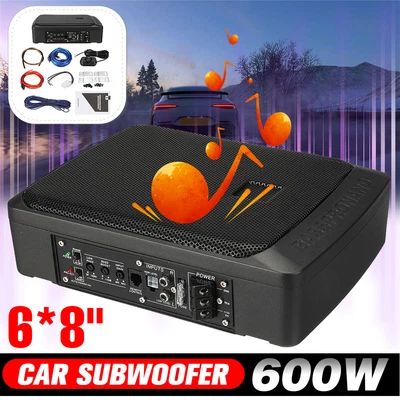 £73.99 • Buy 8'' 600W Active Underseat Amplifier Subwoofer Audio Sub Car Bass Box Speaker Amp