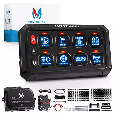 MICTUNING P1S 8 Gang Switch Panel Multifunction Auxiliary Circuit Control 12/24V • $92.69