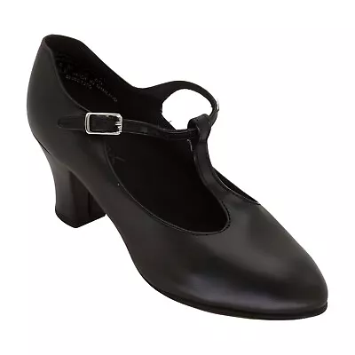 Capezio Jr. Footlight T-Strap Black Dance Shoe - 4 M • $36