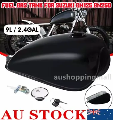 Motorcycle Petrol Fuel Gas Tank 9L 2.4 Gallon Fit For Suzuki CG125 Cafe Racer AU • $95.50