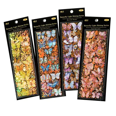 $2.31 • Buy 3Pcs Retro Scrapbooking Gold 3D Butterfly Stickers Journal Diary PET DIY Planner