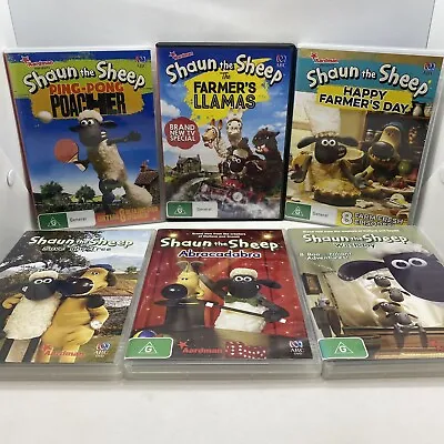 6x Shaun The Sheep DVD Bundle Ping Pong Poacher Happy Farmers Day Llamas R4 PAL • £24.89