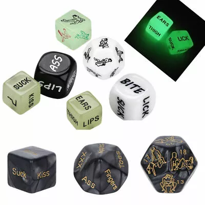 4/6 PCS Funny Adult Acrylic Dice Love Dice Sex Dice Erotic Dice Glow In The Dark • £5.99