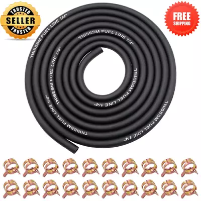 1/4 Inch ID Fuel Line Hose 10Ft + 20pcs Hose Clamps For Small Gas Engines New • $14.47